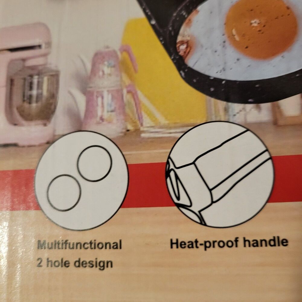 Crepe Pan with 2 Holes Aluminum All-in-one Breakfast at Home & Save Money $ NEW - Picture 3 of 3